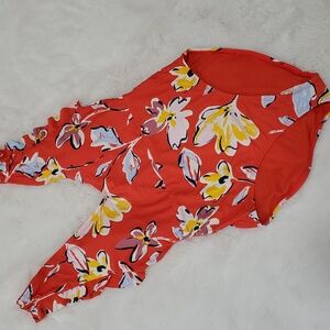 Catalina Red Floral One-Piece Swimsuit Size Small